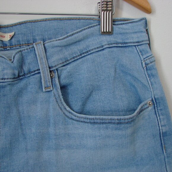 Levi's High Rise Straight Crop Jeans Light Wash Size 34 - Picture 4 of 13
